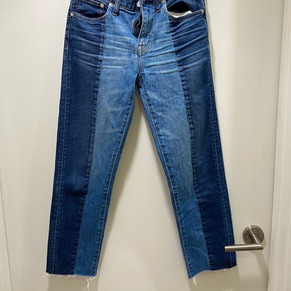 Madewell Two-Tone Blue Ankle Jeans